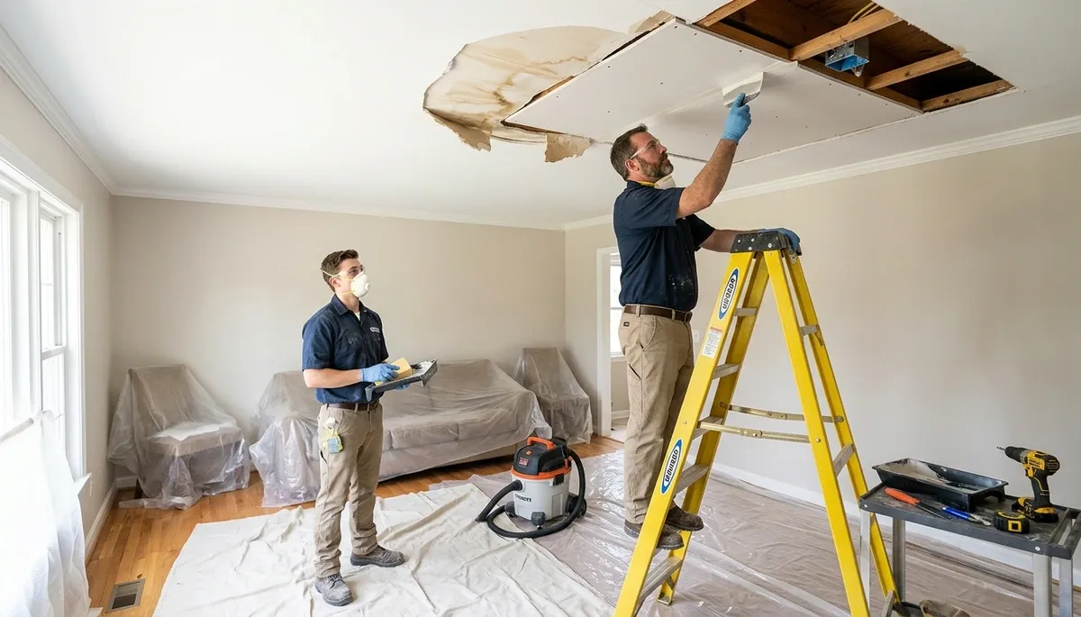 Ceiling water damage repair in Port Charlotte, FL for stained, leaking home ceilings