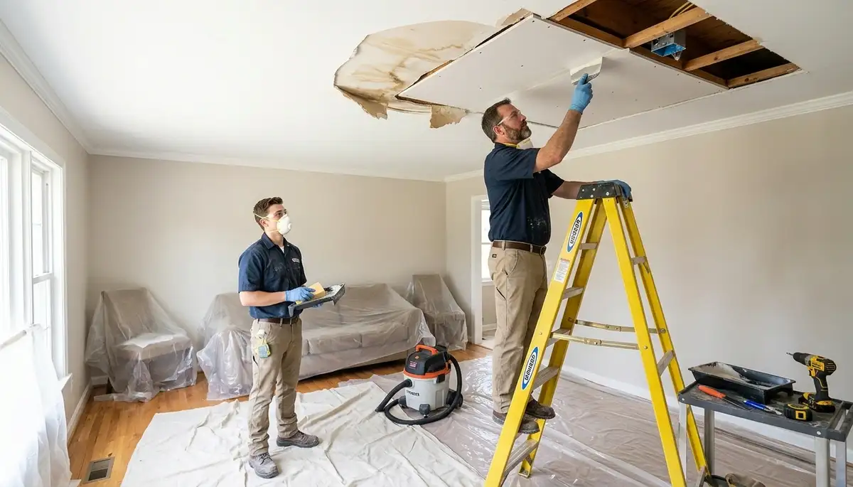 Ceiling water damage repair in Port Charlotte, FL for stained, leaking home ceilings