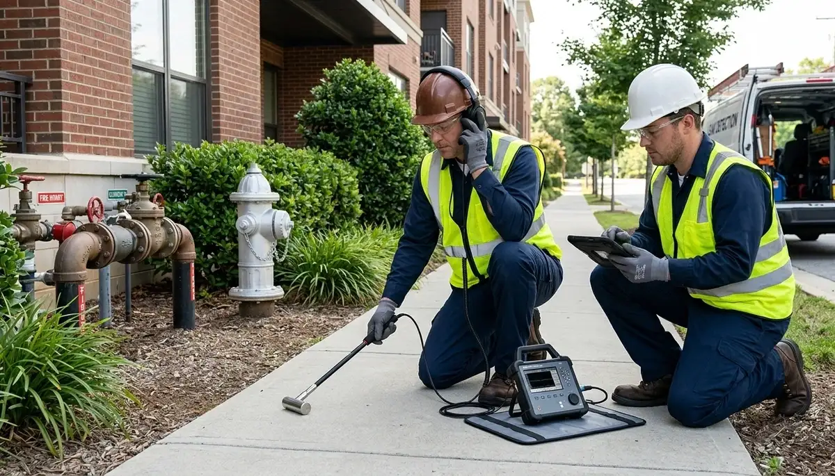 Leak detection technician in Port Charlotte, FL inspecting for hidden water damage
