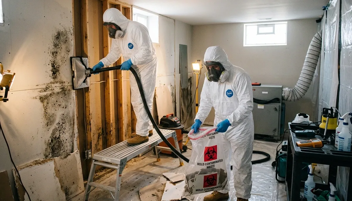 Mold removal crew inspecting water damage in Port Charlotte, FL home