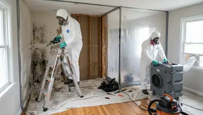 Mold removal team inspecting water damage in Port Charlotte, FL home