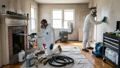 Odor removal technician in Port Charlotte, FL treating moisture-related smells after water damage