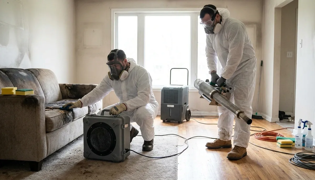 Odor removal technician serving Port Charlotte, FL for moisture and water damage cleanup