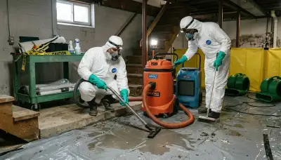 Sewage cleanup crew sanitizing a Port Charlotte, FL home after a water damage backup
