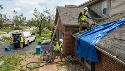 Storm damage restoration crew repairing water intrusion in Port Charlotte, FL home