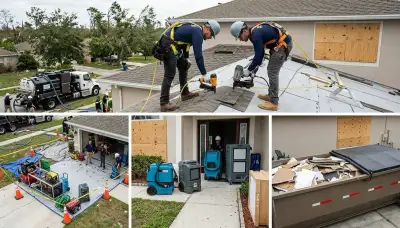 Storm damage restoration crew repairing water intrusion in Port Charlotte, FL