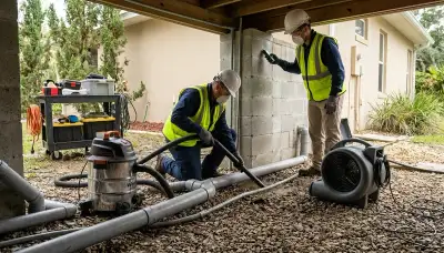 Water damage restoration team serving Port Charlotte, FL with professional cleanup and drying equipment