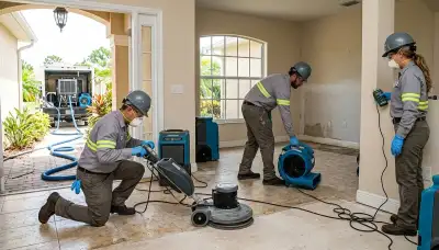 Water damage restoration crew serving Port Charlotte, FL for emergency cleanup and drying